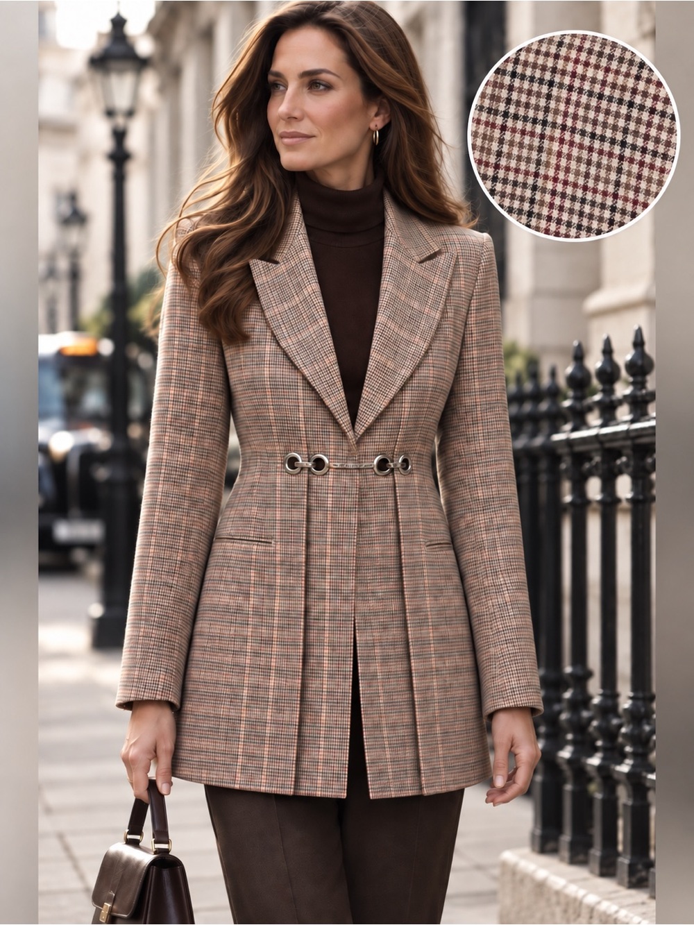 Acler Fairfax Clay Check Tailored Blazer US 6 NWT British Heritage Anthropologie